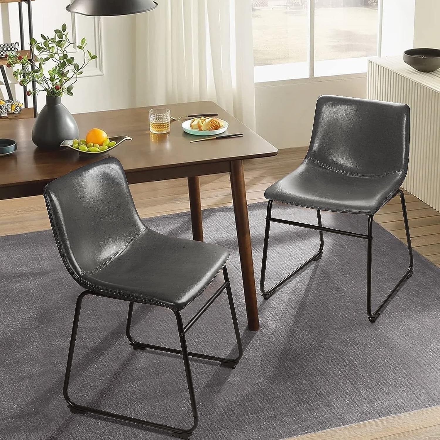 Bossin 18/26/30 inch Bar Stools,Counter Height Bar Stools with Back Modern PU Leather Stools Dining Chair with Footrest