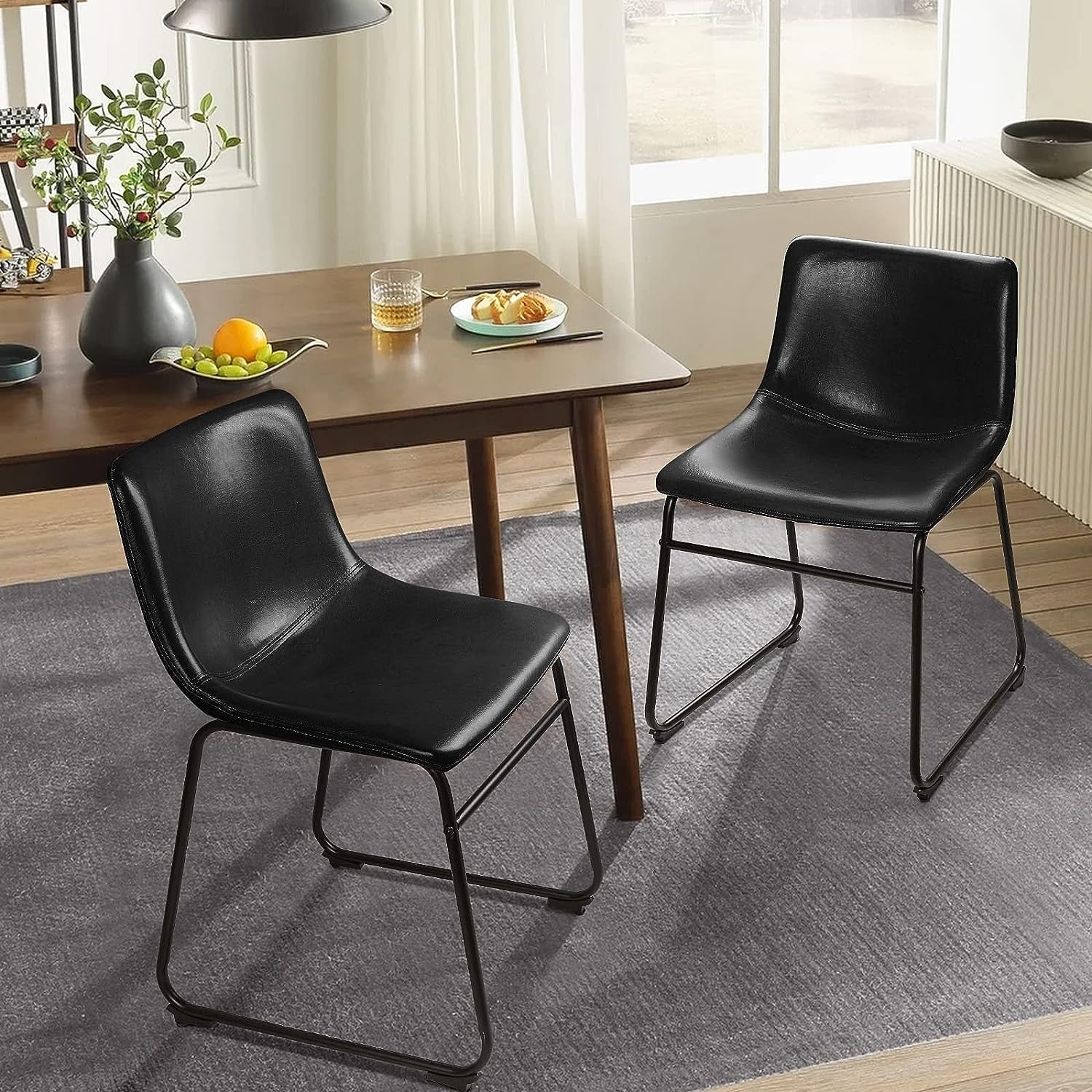 Bossin 18/26/30 inch Bar Stools,Counter Height Bar Stools with Back Modern PU Leather Stools Dining Chair with Footrest