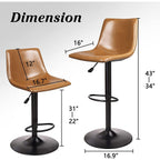 Bossin Adjustable Swivel Bar Stools with Backs – Counter Height