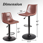 Bossin Adjustable Swivel Bar Stools with Backs – Counter Height