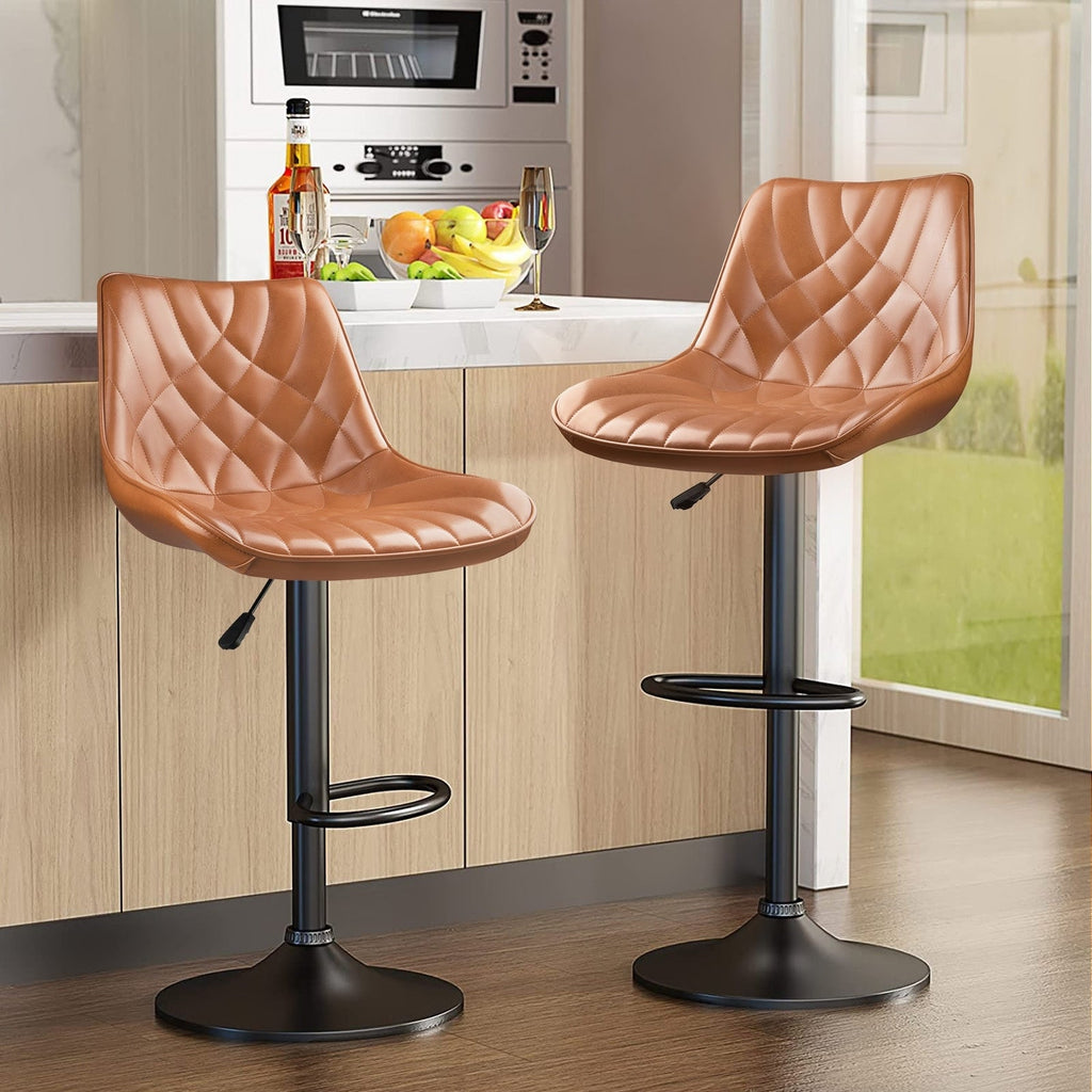 Bossin Adjustable Swivel Bar Stools with Backs – Counter Height