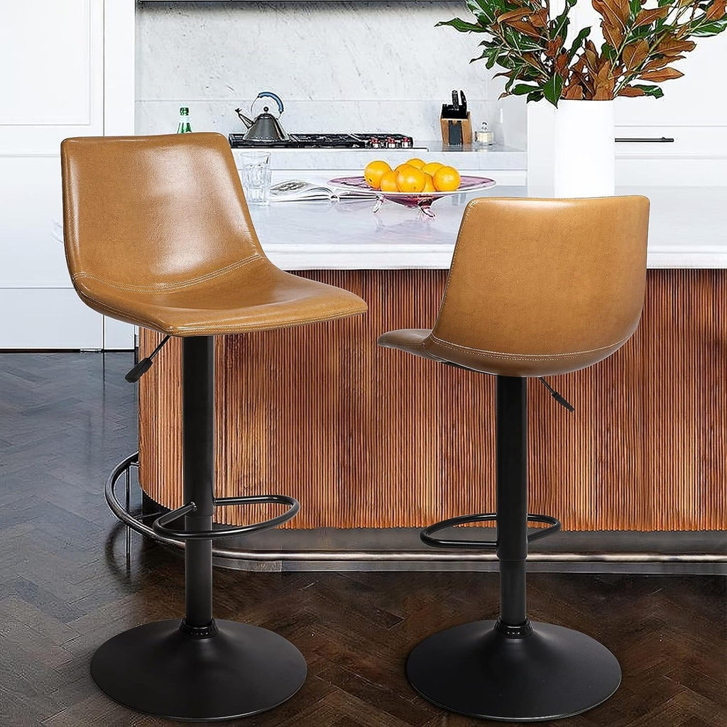 Bossin Adjustable Swivel Bar Stools with Backs – Counter Height