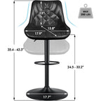 Bossin Adjustable Swivel Bar Stools with Backs – Counter Height