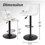 Bossin Adjustable Swivel Bar Stools with Backs – Counter Height