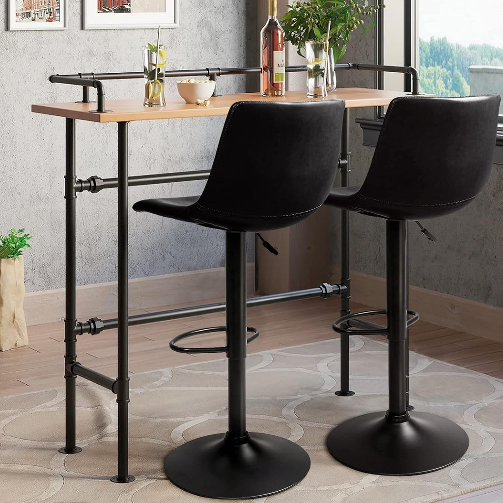 Bossin Adjustable Swivel Bar Stools with Backs – Counter Height