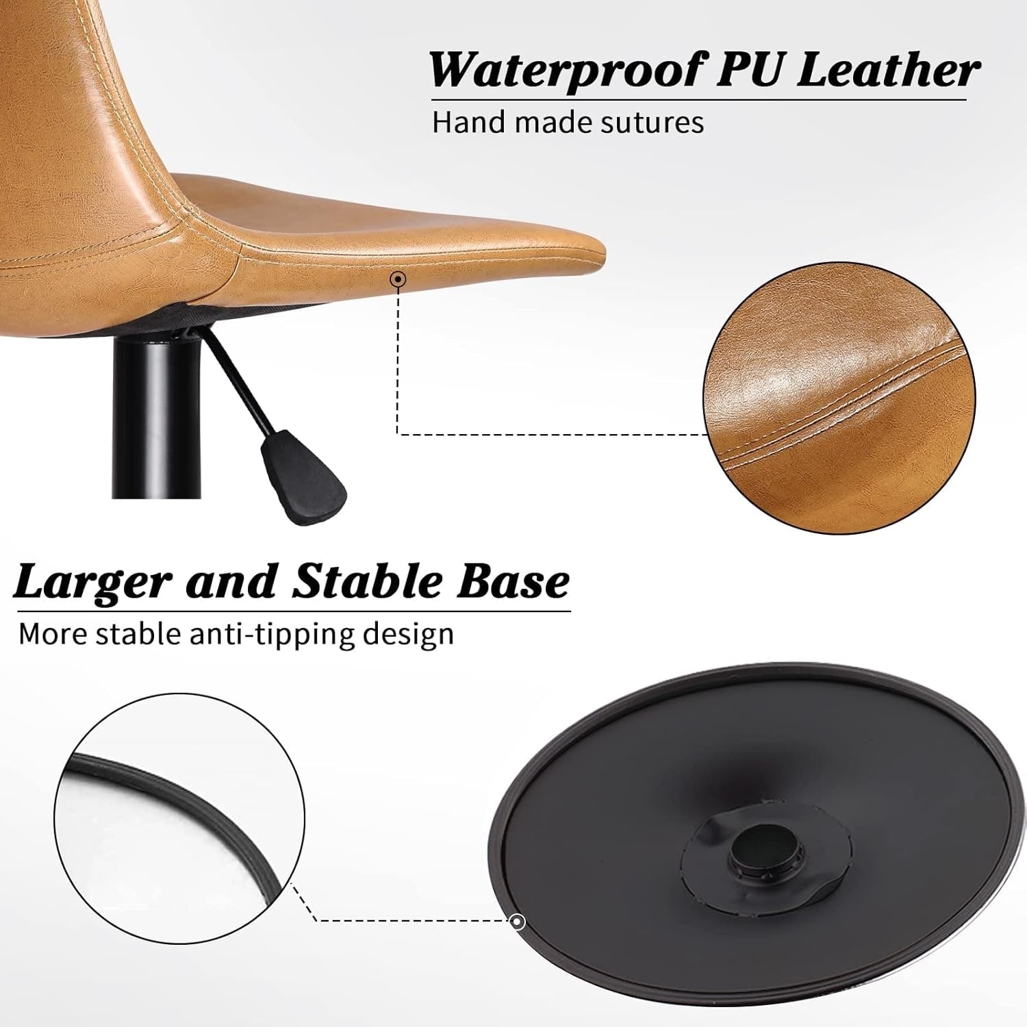 Bossin Adjustable Swivel Bar Stools with Backs – Counter Height