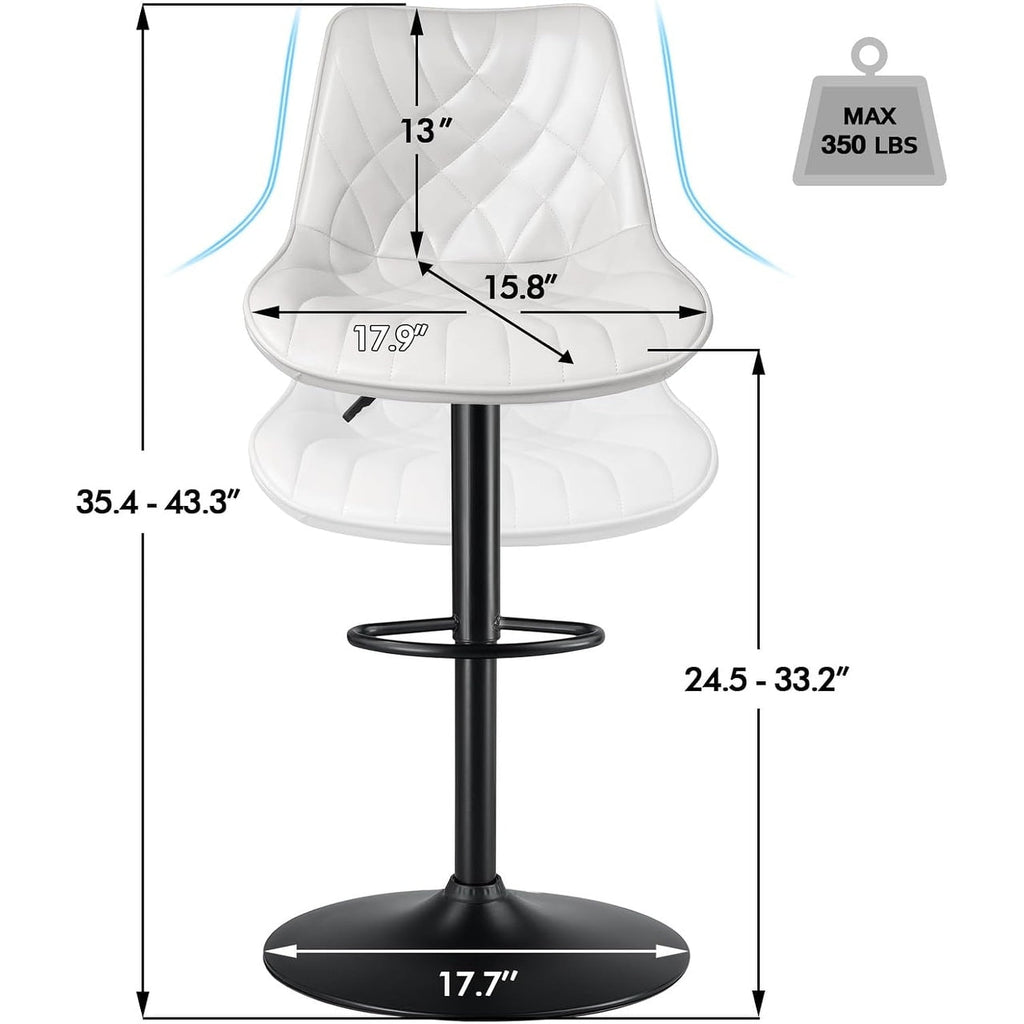 Bossin Adjustable Swivel Bar Stools with Backs – Counter Height