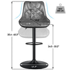 Bossin Adjustable Swivel Bar Stools with Backs – Counter Height