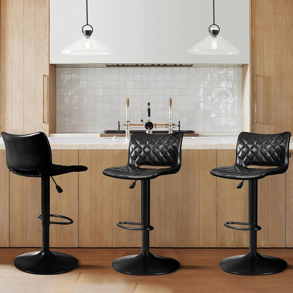 Bossin Adjustable Swivel Bar Stools with Backs – Counter Height