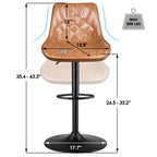 Bossin Adjustable Swivel Bar Stools with Backs – Counter Height