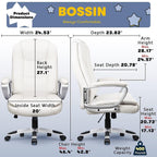 Bossin Big and Tall Office Chair High Back Executive Chair Ergonomic Adjustable Executive Leather Chair,400lbs