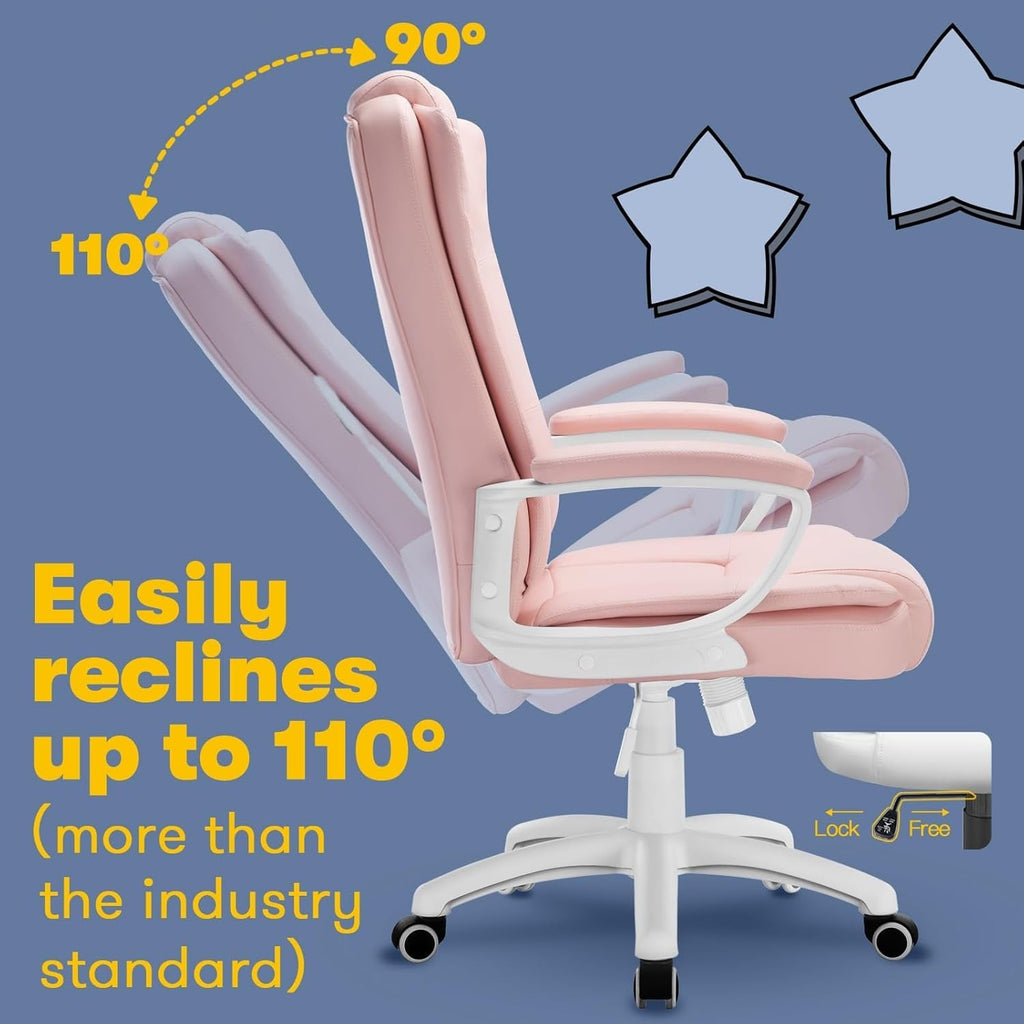 Bossin Big and Tall Office Chair High Back Executive Chair Ergonomic Adjustable Executive Leather Chair,400lbs