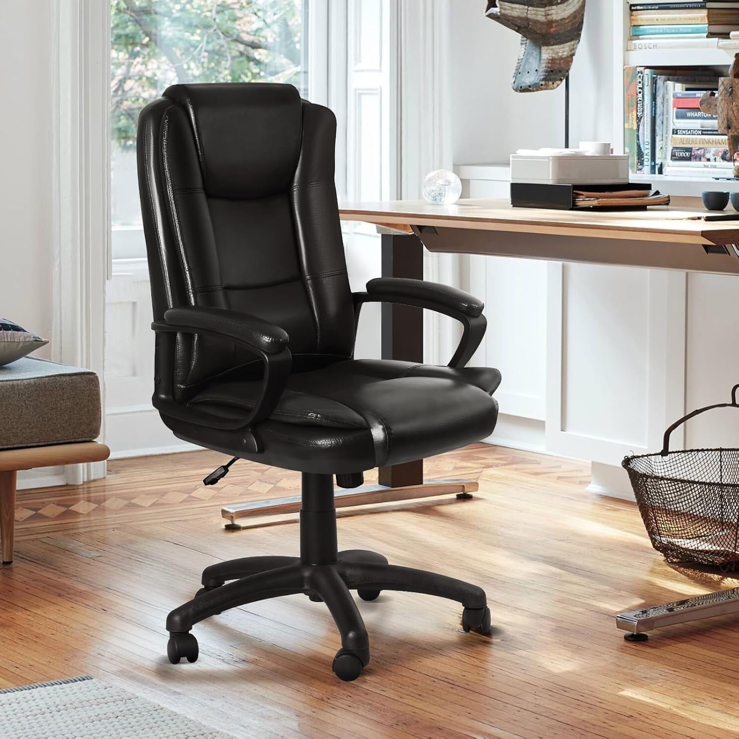 Bossin Big and Tall Office Chair High Back Executive Chair Ergonomic Adjustable Executive Leather Chair,400lbs