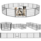 Bossin Dog Playpen Dog Kennel Pen Cage Dog Fence Exercise Pen with Doors 8/16/24 Panel