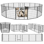 Bossin Dog Playpen Dog Kennel Pen Cage Dog Fence Exercise Pen with Doors 8/16/24 Panel