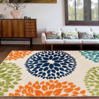 Brescia Modern Floral Circles Indoor/Outdoor Area Rug