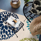 Brescia Modern Floral Circles Indoor/Outdoor Area Rug