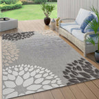 Brescia Modern Floral Circles Indoor/Outdoor Area Rug