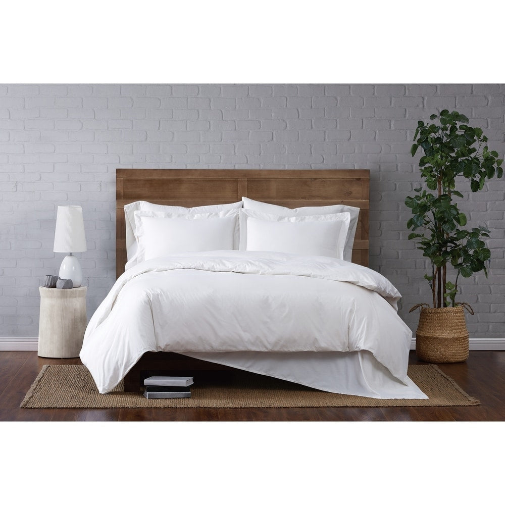 Brooklyn Loom Tight-Weave Cotton Percale Duvet Set