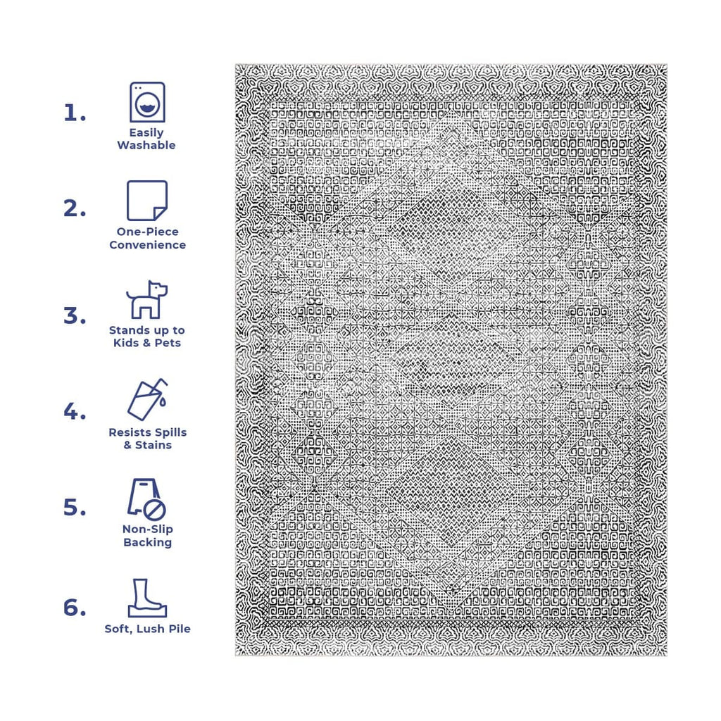 Nuloom Hart SpinClean Abstract Tribal Machine Washable Area Rug