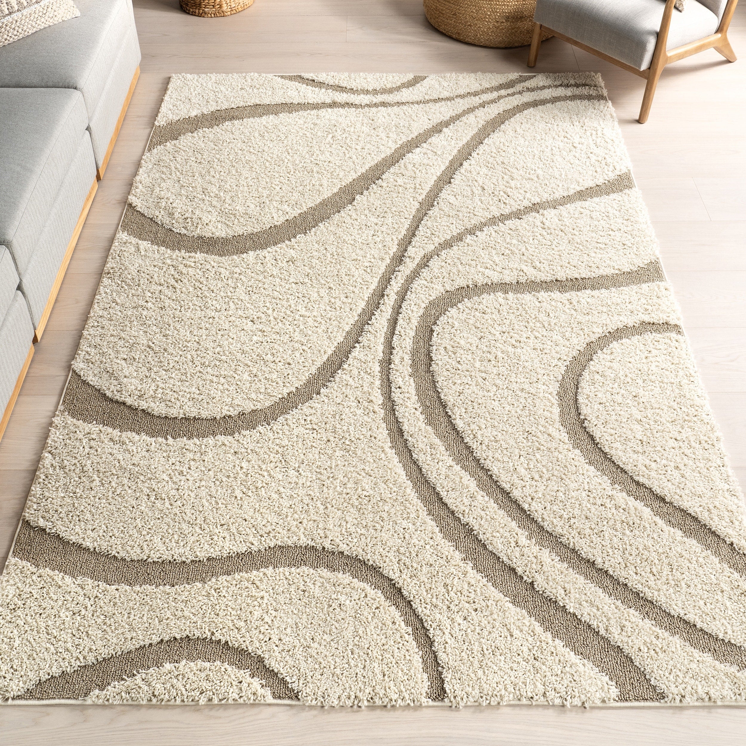 Nuloom Krista Contemporary Swirls Shag Area Rug