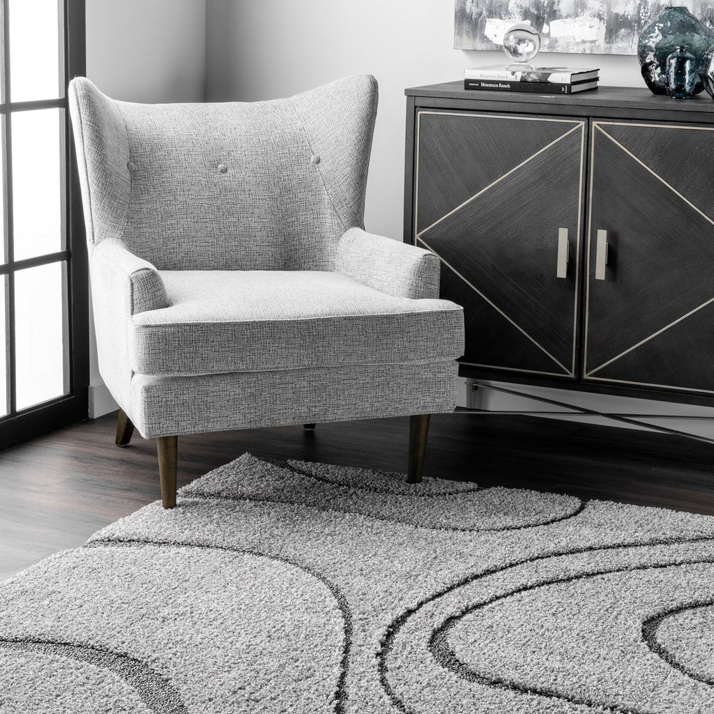 Nuloom Krista Contemporary Swirls Shag Area Rug