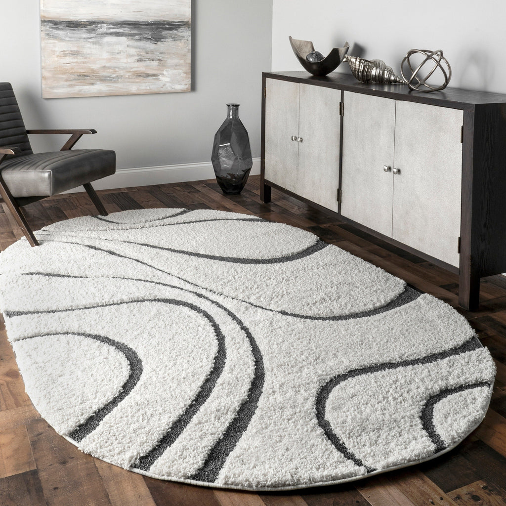 Nuloom Krista Contemporary Swirls Shag Area Rug