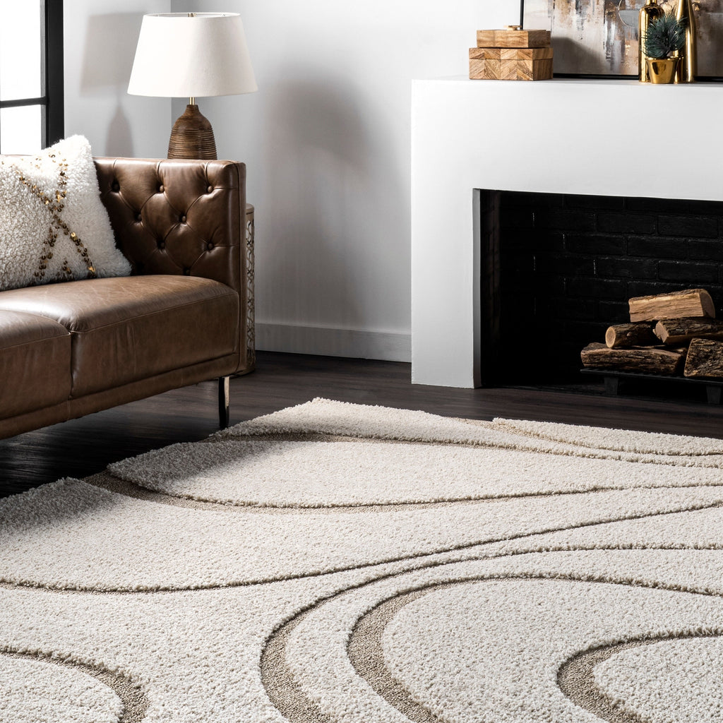 Nuloom Krista Contemporary Swirls Shag Area Rug