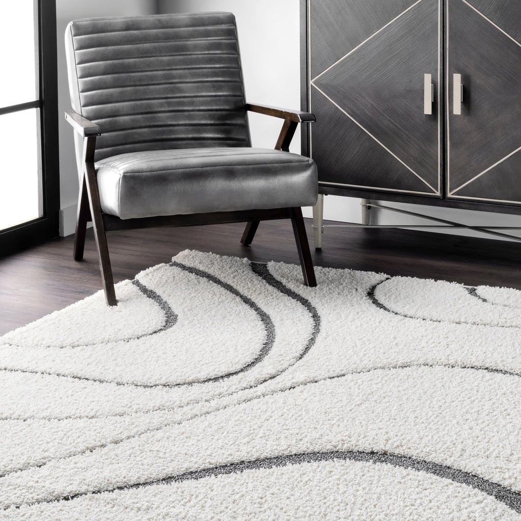 Nuloom Krista Contemporary Swirls Shag Area Rug