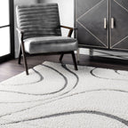Nuloom Krista Contemporary Swirls Shag Area Rug