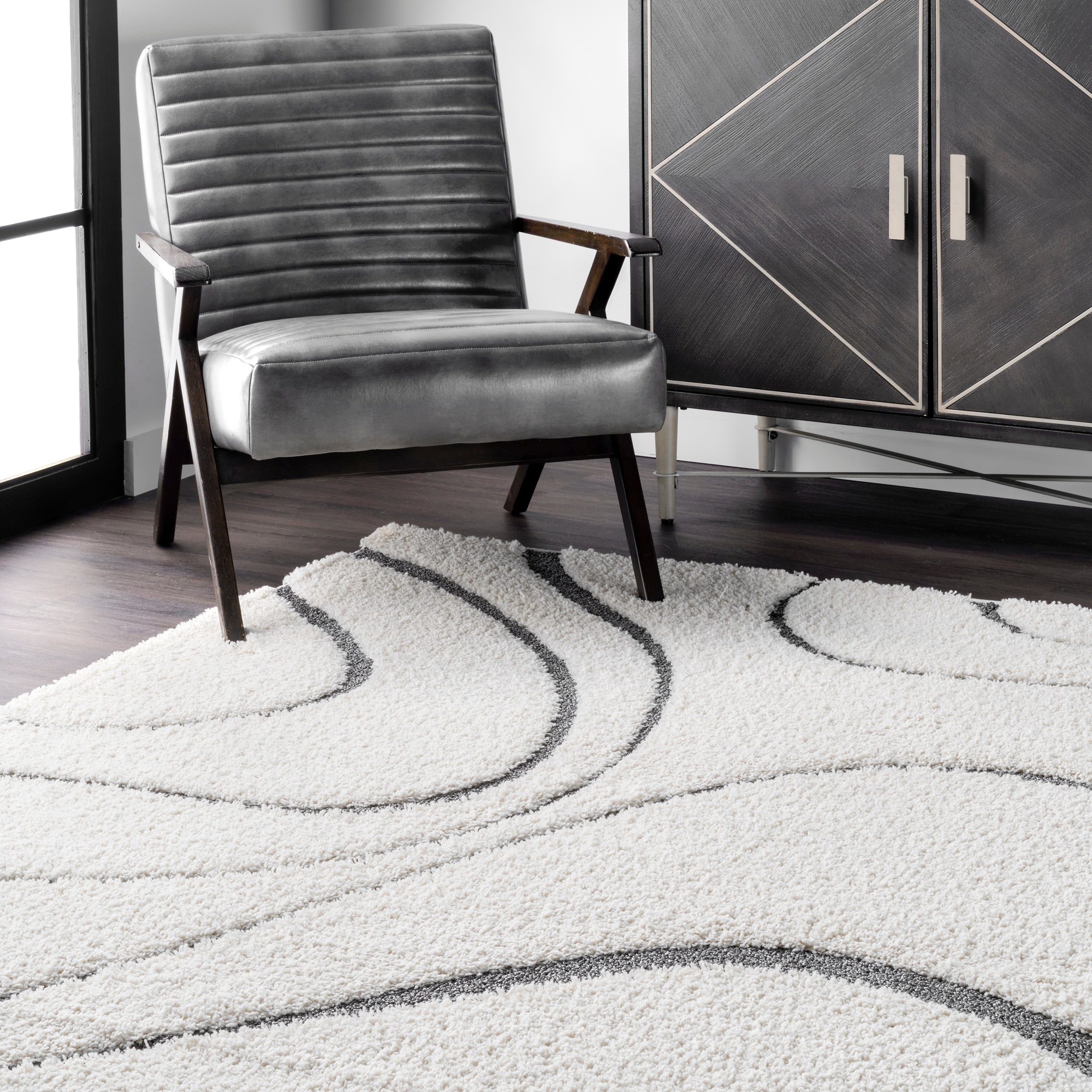 Nuloom Krista Contemporary Swirls Shag Area Rug