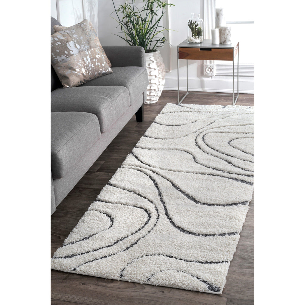 Nuloom Krista Contemporary Swirls Shag Area Rug