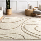 Nuloom Krista Contemporary Swirls Shag Area Rug