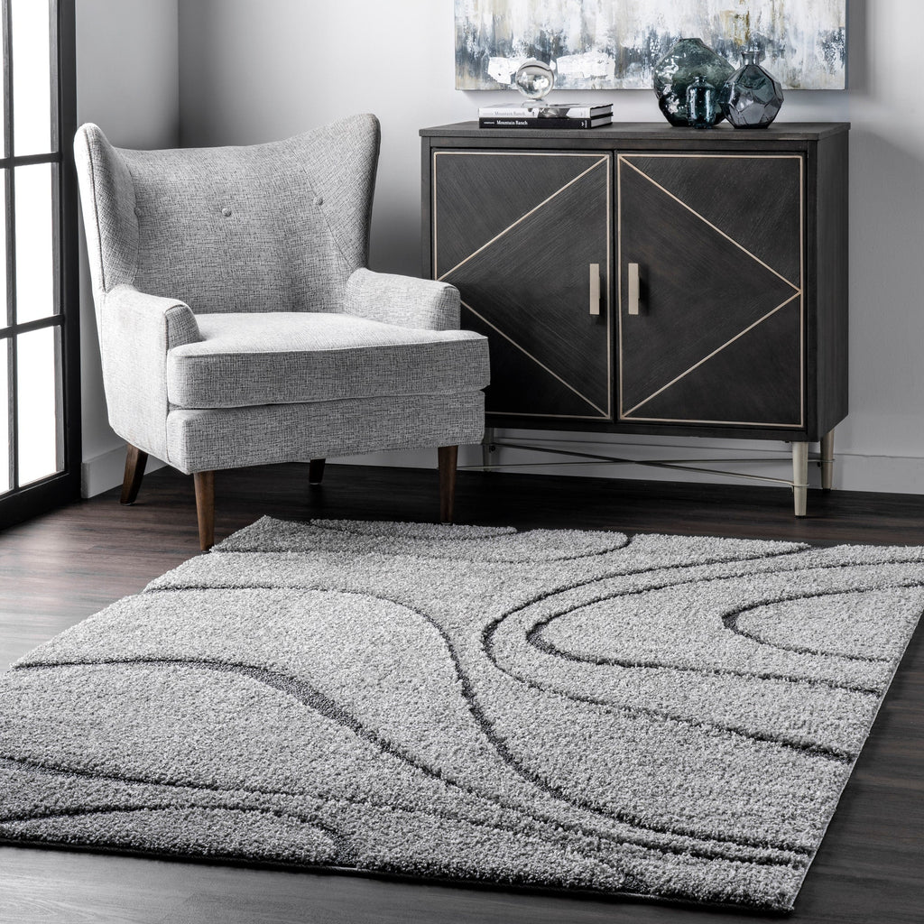 Nuloom Krista Contemporary Swirls Shag Area Rug