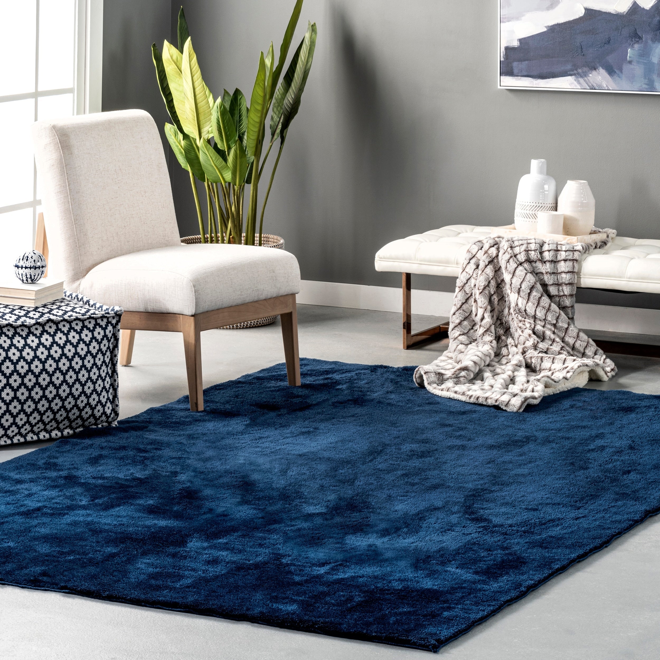 Nuloom Loni SuperiorWash Solid Machine Washable Shag Area Rug