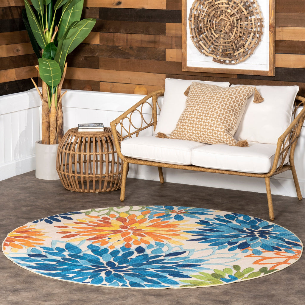 Nuloom Rosana Floral Machine Washable Indoor/Outdoor Area Rug