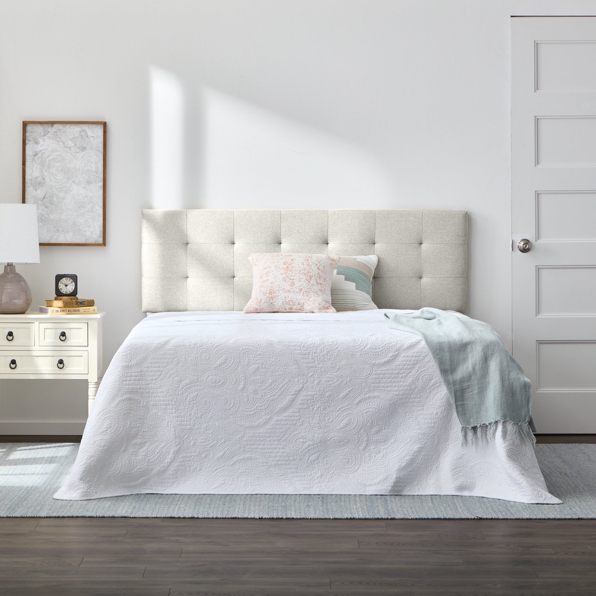 Brookside Kaylee Adjustable Square & Diamond Tufted Upholstered Headboard