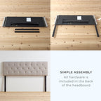 Brookside Kaylee Adjustable Square & Diamond Tufted Upholstered Headboard
