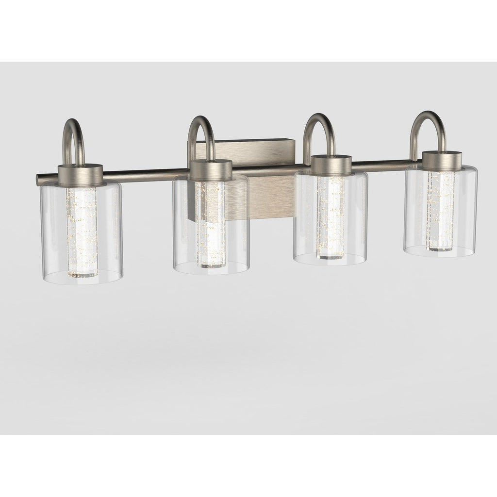 Brushed Nickel Vanity Lights with Crystal Bubble Glass