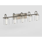 Brushed Nickel Vanity Lights with Crystal Bubble Glass