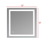 Built-in Light Strip Touch LED Bathroom Mirror Silver