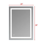 Built-in Light Strip Touch LED Bathroom Mirror Silver