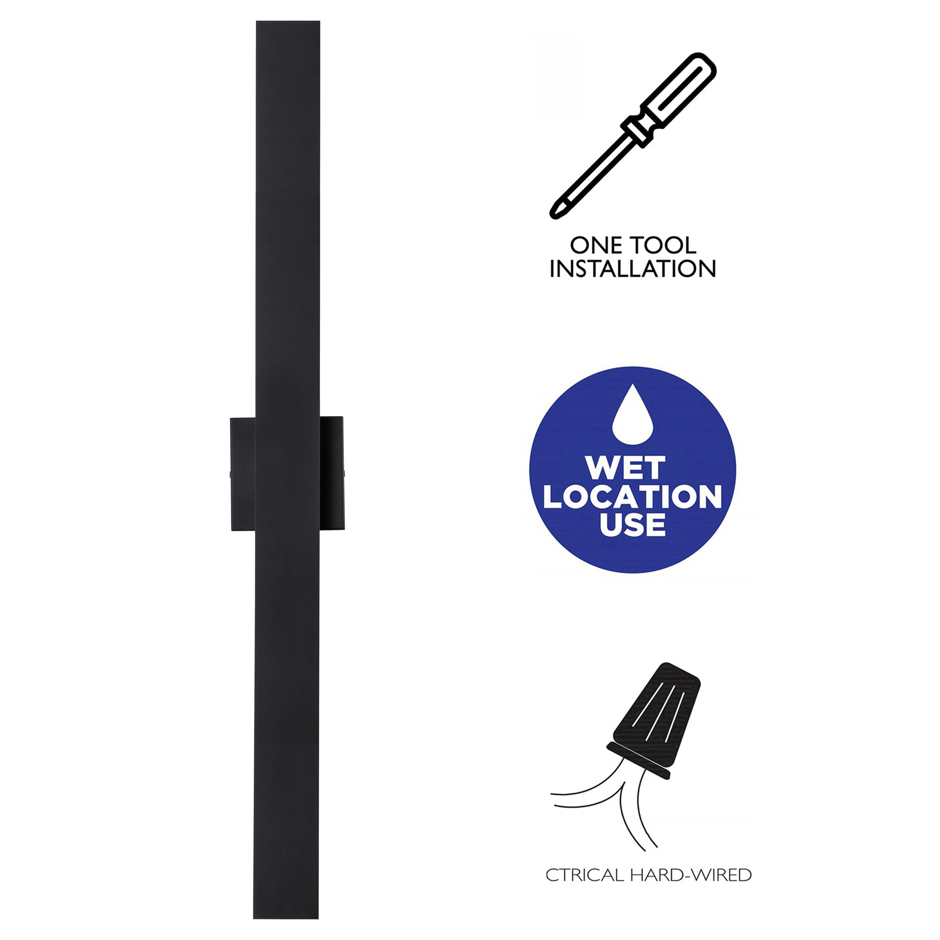 C Cattleya 2-Light Matte Black Aluminum LED Outdoor Wall Sconce