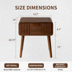 COSIEST Modern Brown Nightstand with Drawers