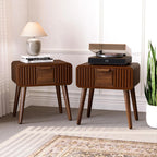 COSIEST Modern Brown Nightstand with Drawers