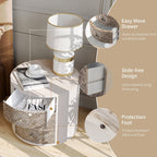 COSIEST Vintage Brown Pattern Solid Wood Nightstand with Drawers