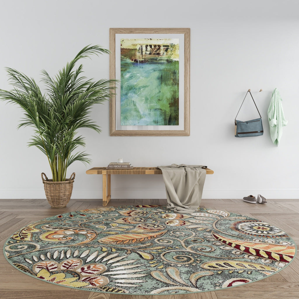Caprice Mid-Century Modern Floral Indoor Area Rug