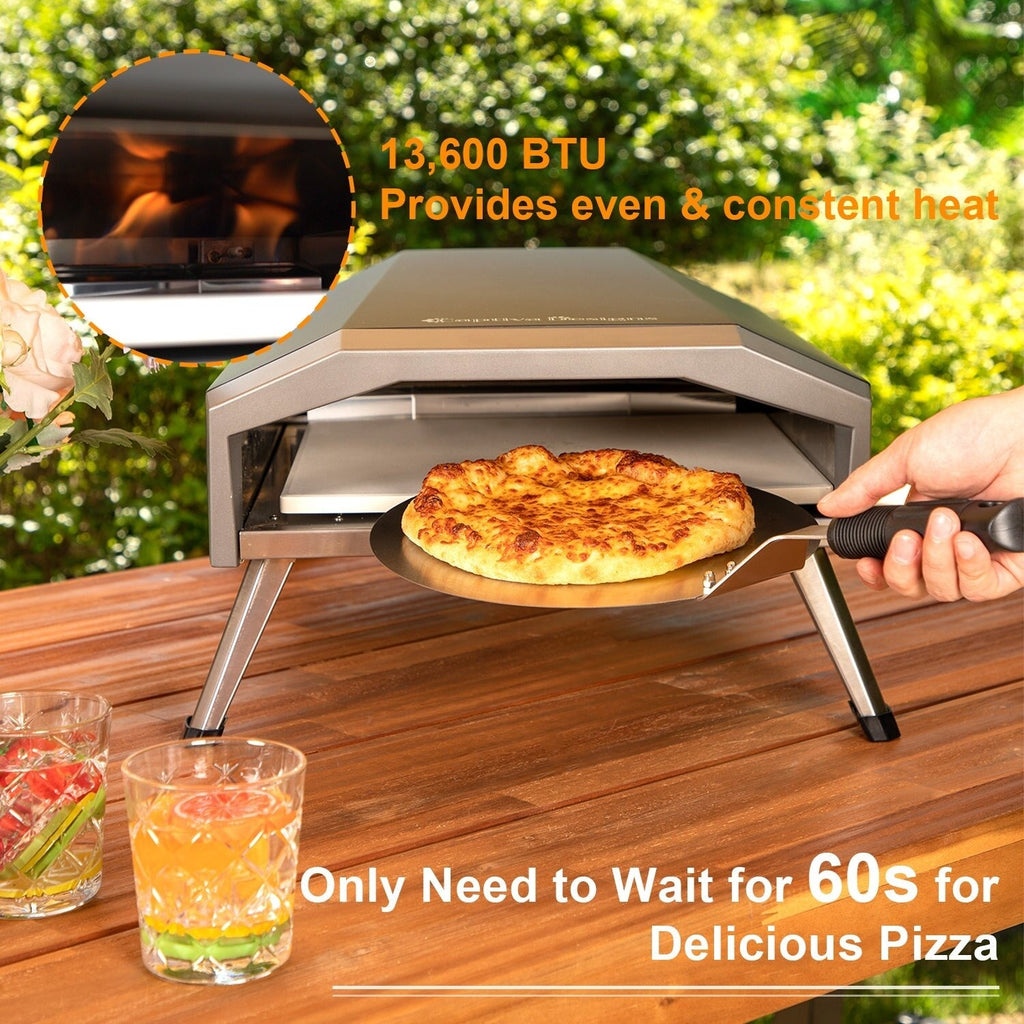 60s Quick Roast Portable Propane Gas Outdoor Patio Pizza Oven