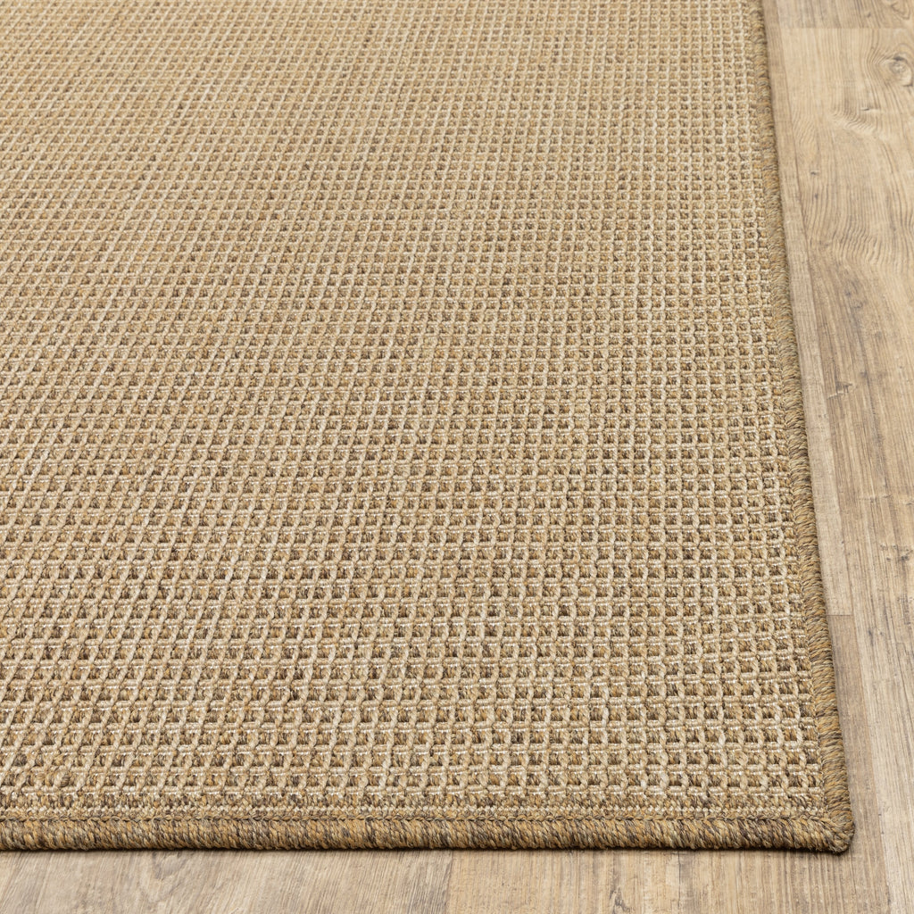 Style Haven Veranda Light Brown Solid Textured Indoor-Outdoor Area Rug