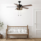 52 Carbon Loft Brushed Metal Farmhouse LED Ceiling Fan